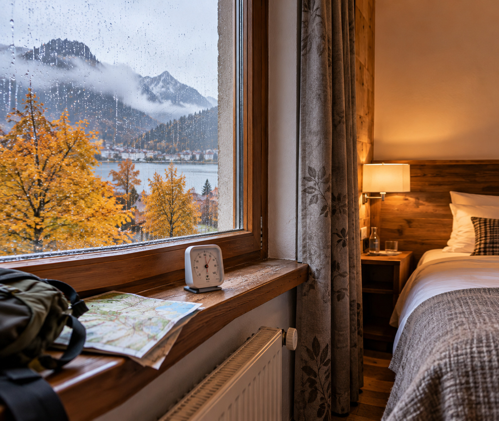 Hotelzimmer mit Lampe als neutrales Symbolbild zur Stromversorgung
